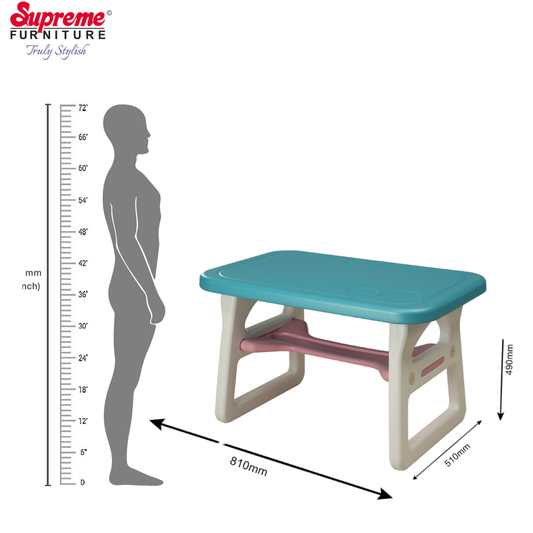 Supreme Bambino Plastic Kids with-Arm Chair with Table