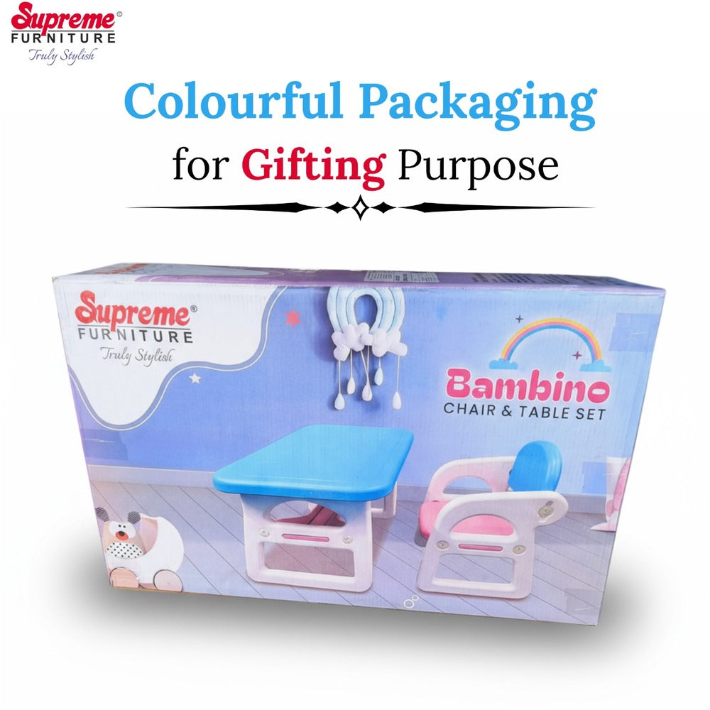 Supreme Bambino Plastic Kids with-Arm Chair with Table